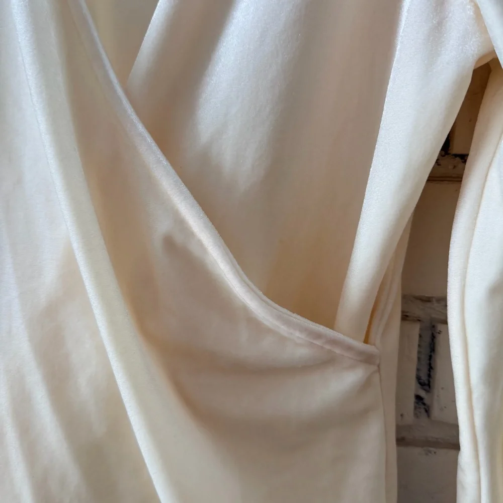 J. Crew‎ Cream Velvet Wrap Style Top